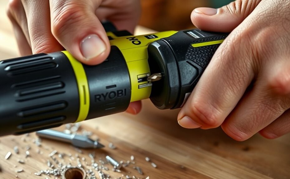 change ryobi drill bit