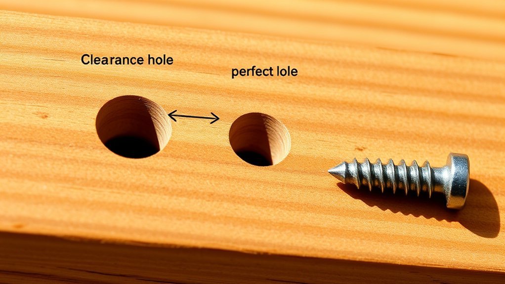 clearance and pilot holes