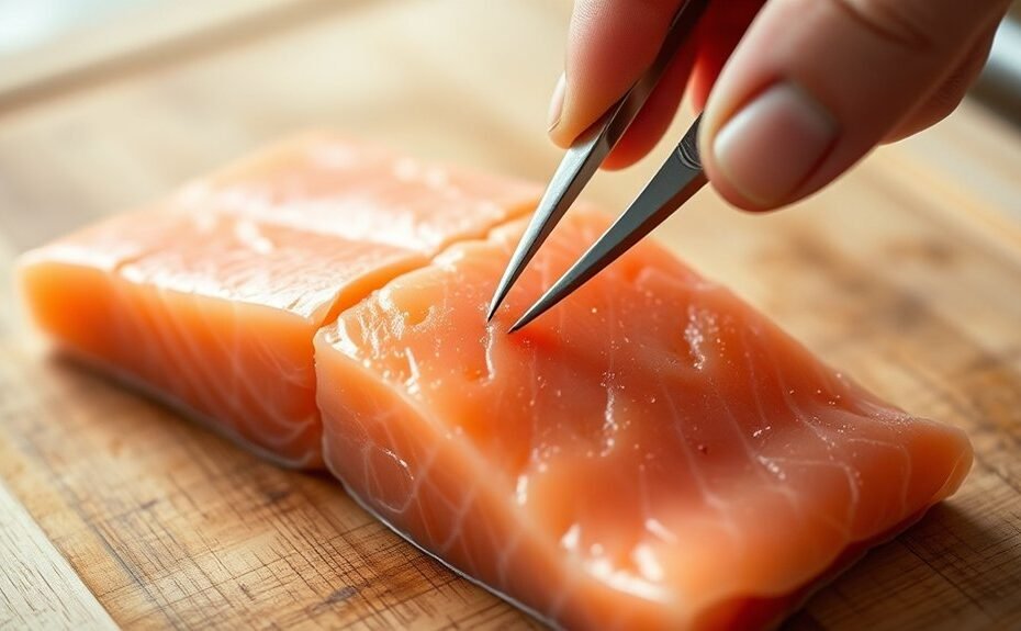 debone salmon fillet manually