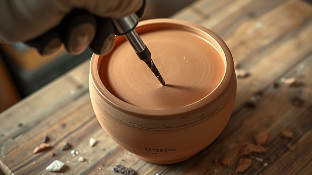 drilling ceramic pots safely