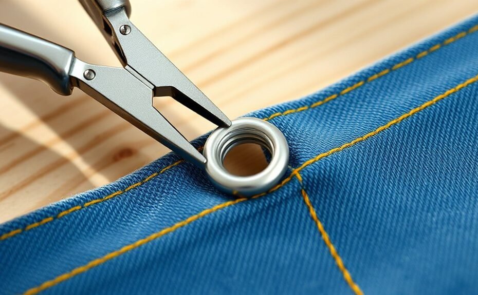eyelet installation using pliers