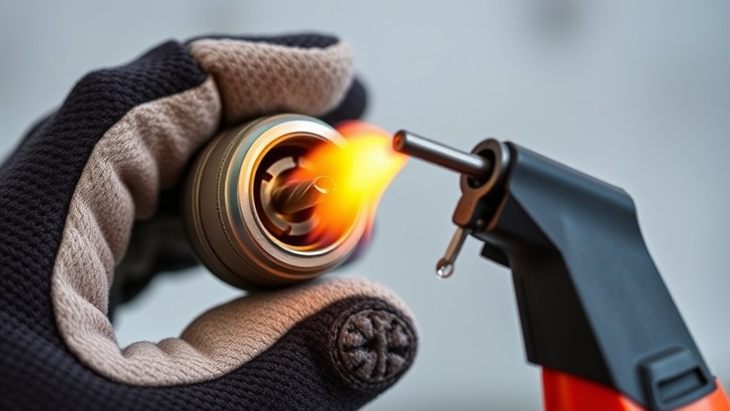 heat and lubricate stuck bit