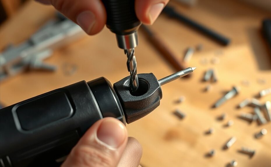 insert drill bit securely