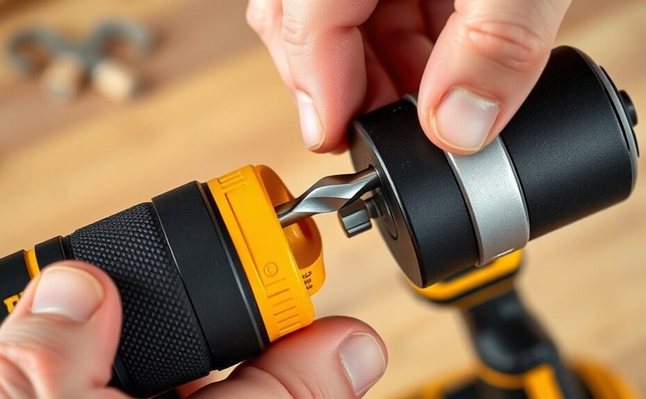 insert drill bit securely