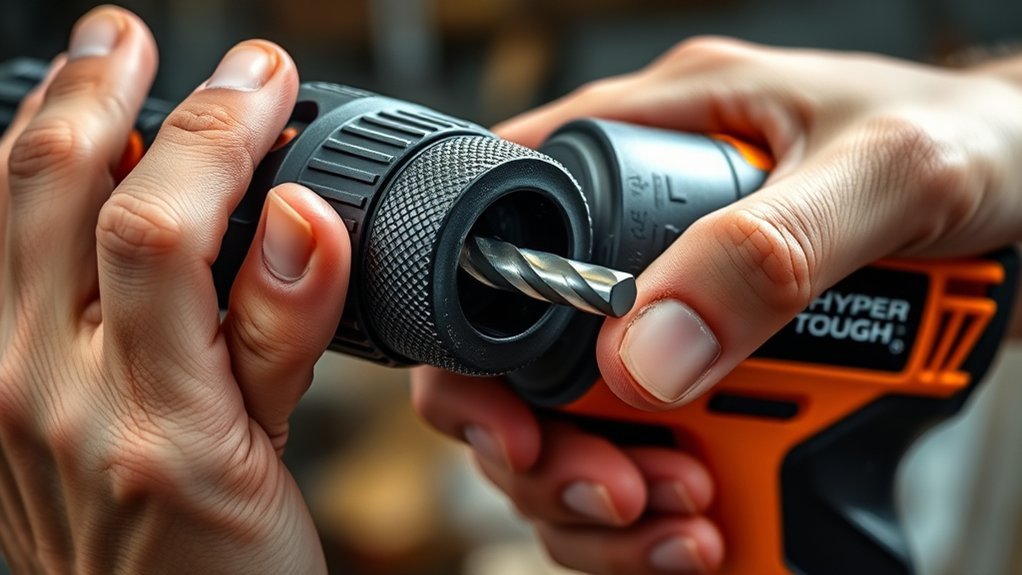 loosen drill chuck counterclockwise