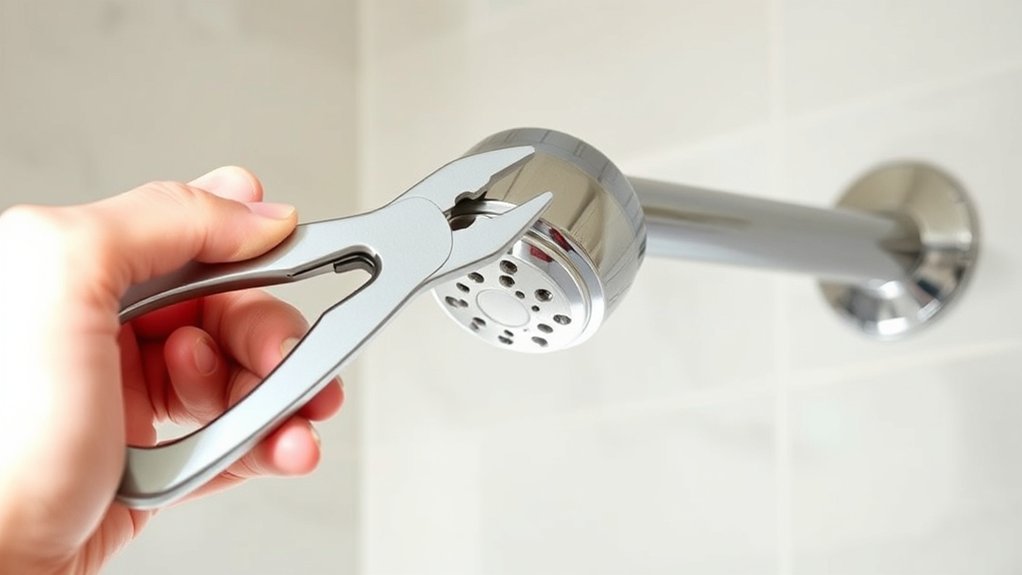 loosen shower head carefully