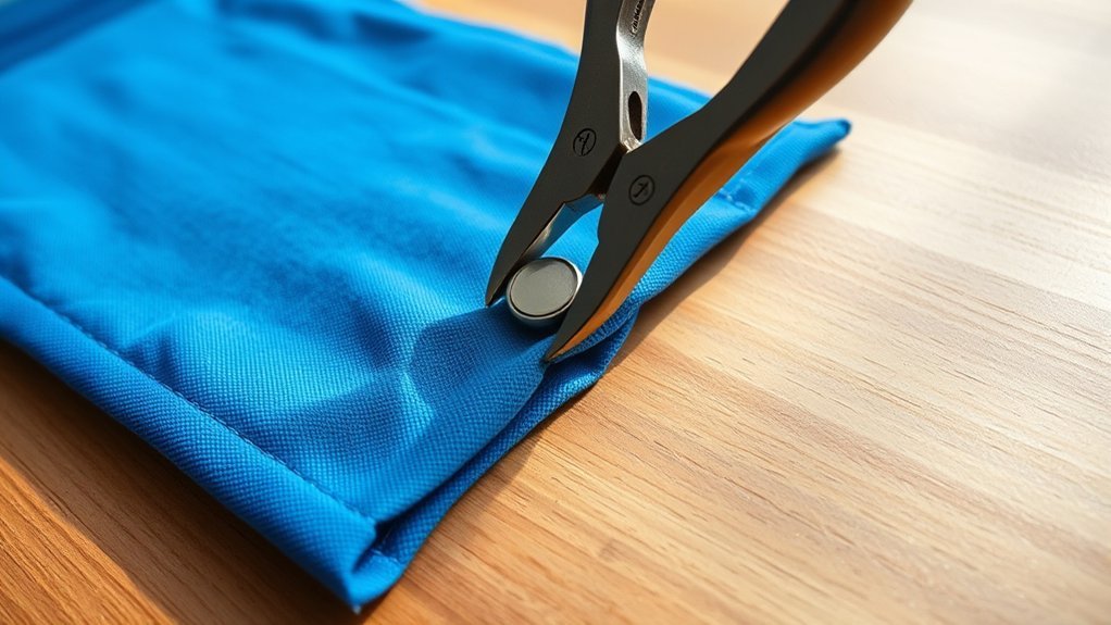 prepare fabric for snaps