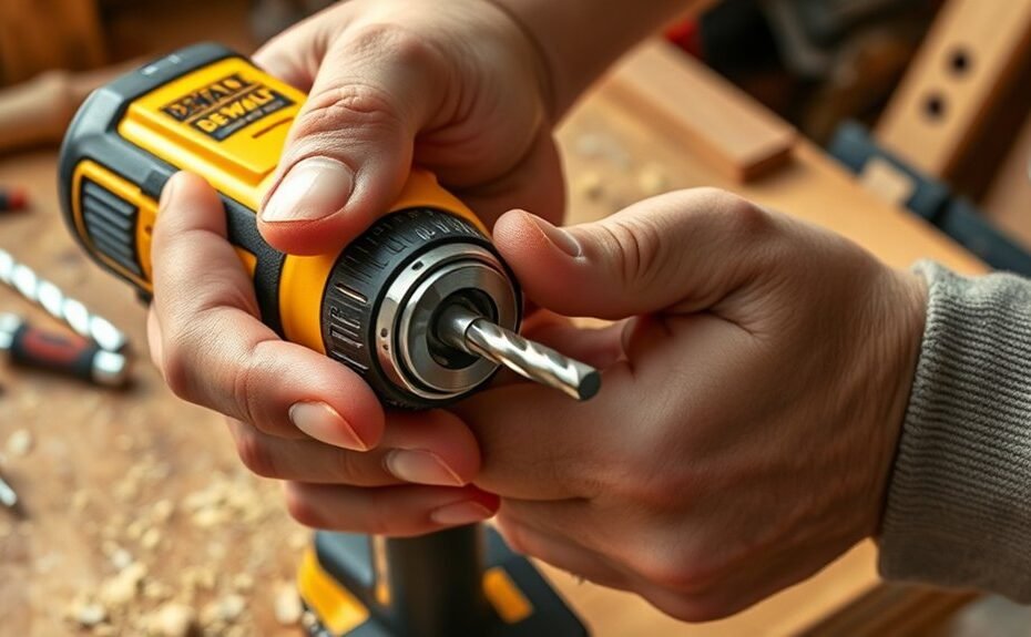 remove dewalt drill bit