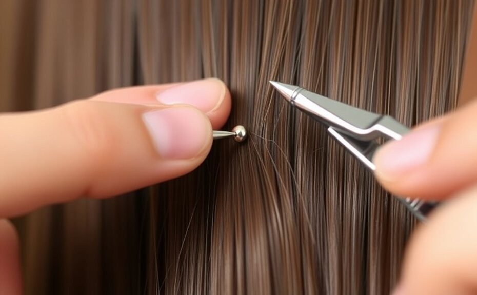 remove micro bead extensions gently