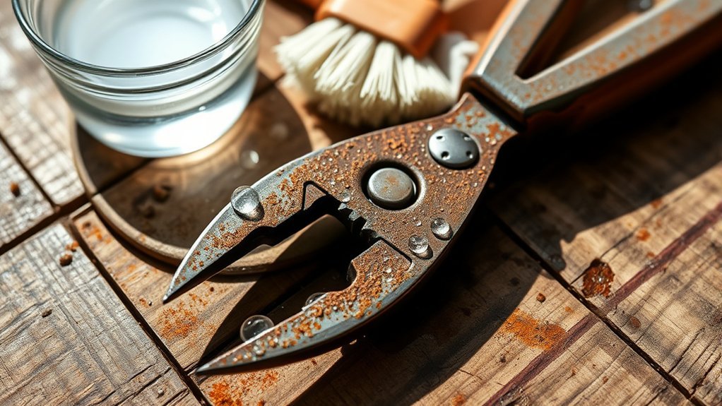 remove rust from pliers