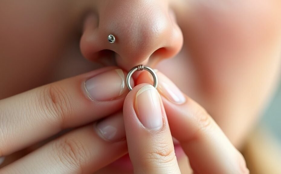 remove septum ring safely