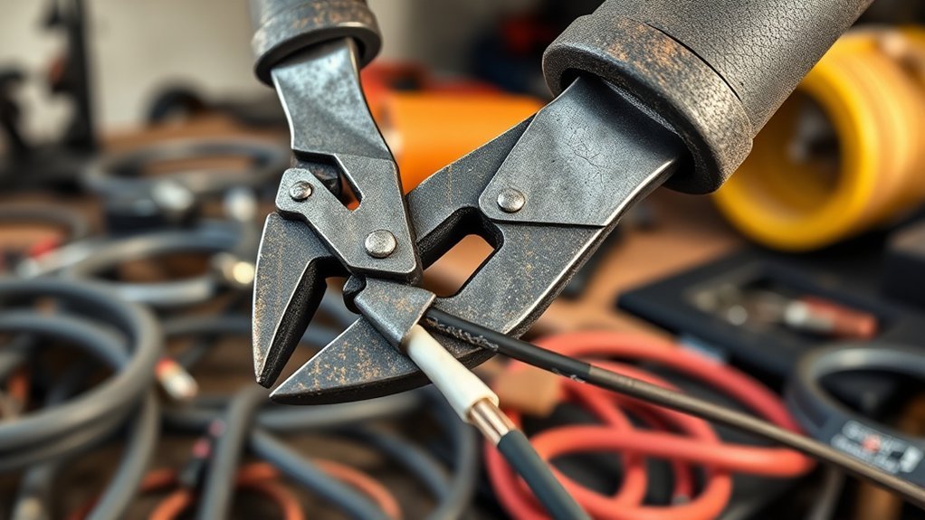 secure cables with pliers