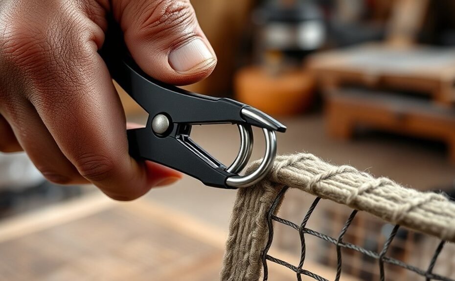 using hog ring pliers
