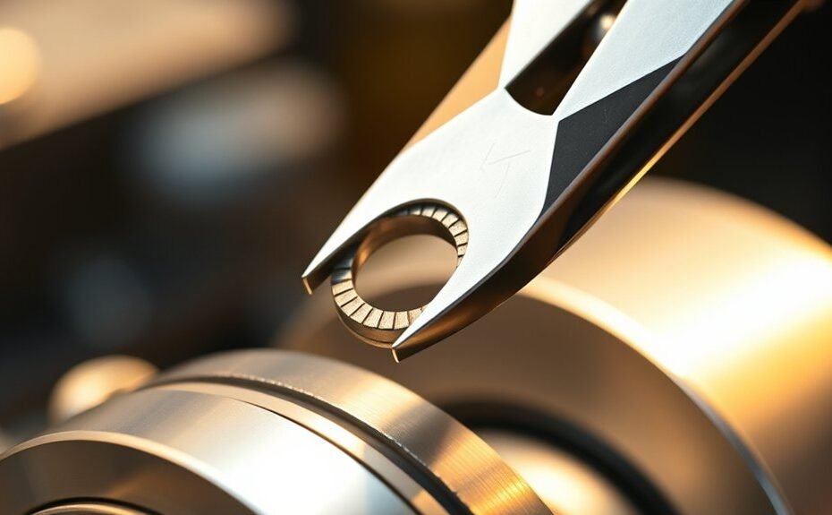 using retaining ring pliers