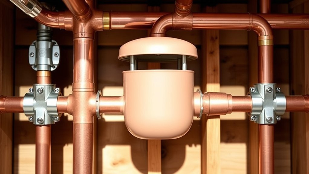 air chambers supports reduce water hammer
