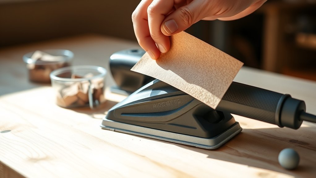 attach sandpaper dust check power