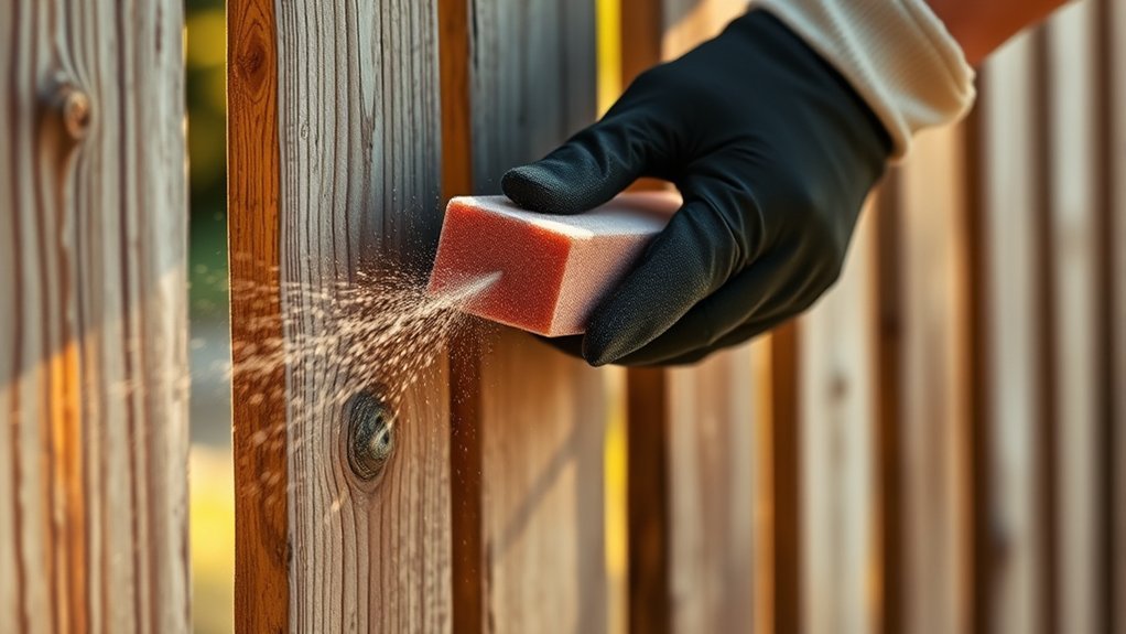 clean fence dry scrubbed