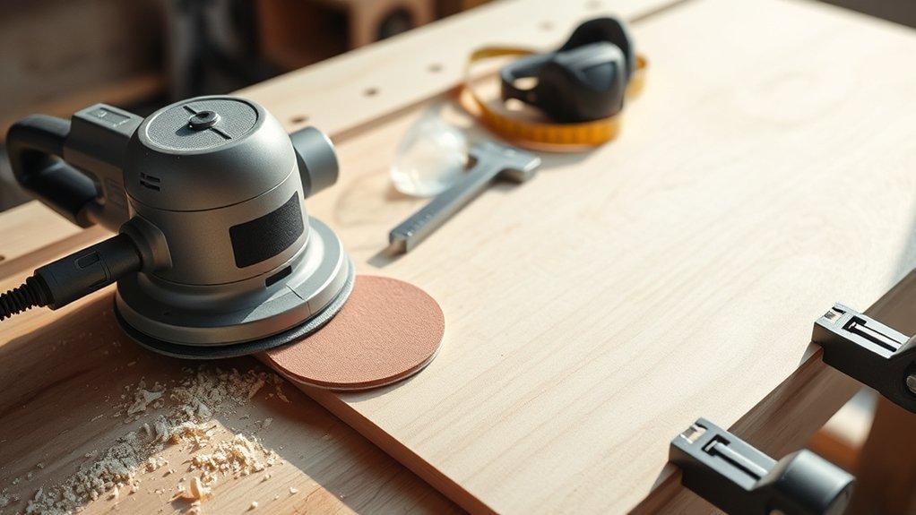 clean organized sanding setup ready