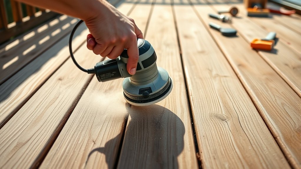 deck prep for orbital sanding safety