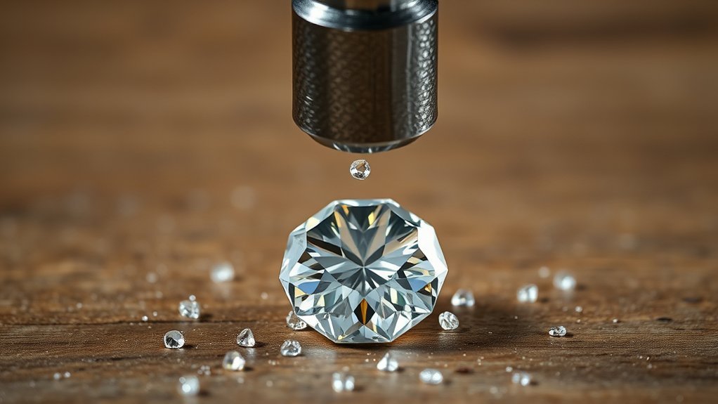 diamond cleavage under impact angle matters