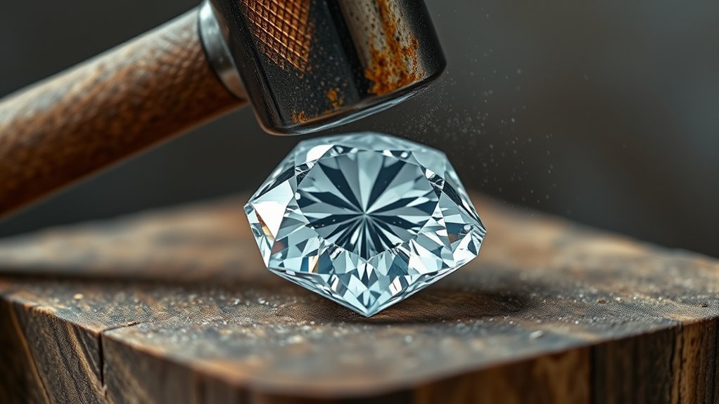diamond resists but can fracture
