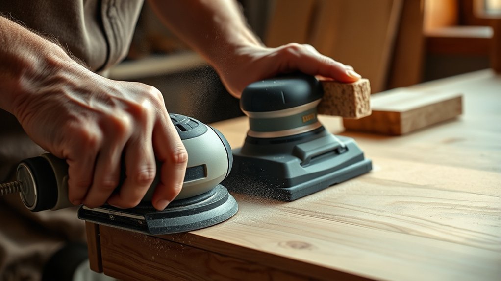 electric sanders vs hand sanding trade offs