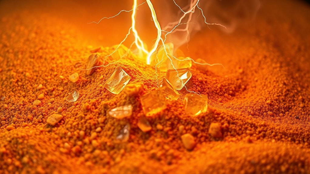 electrical current melts silica into glass