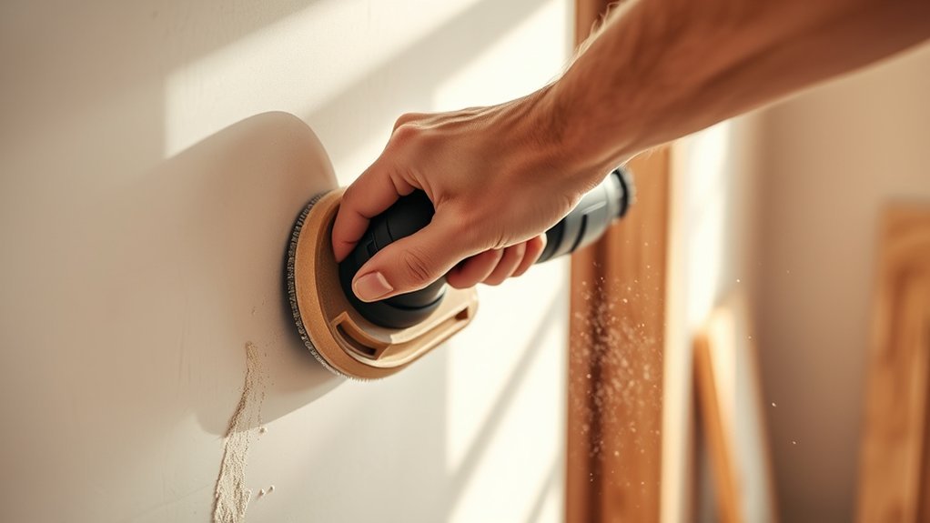 fine grit hand sanding technique for drywall