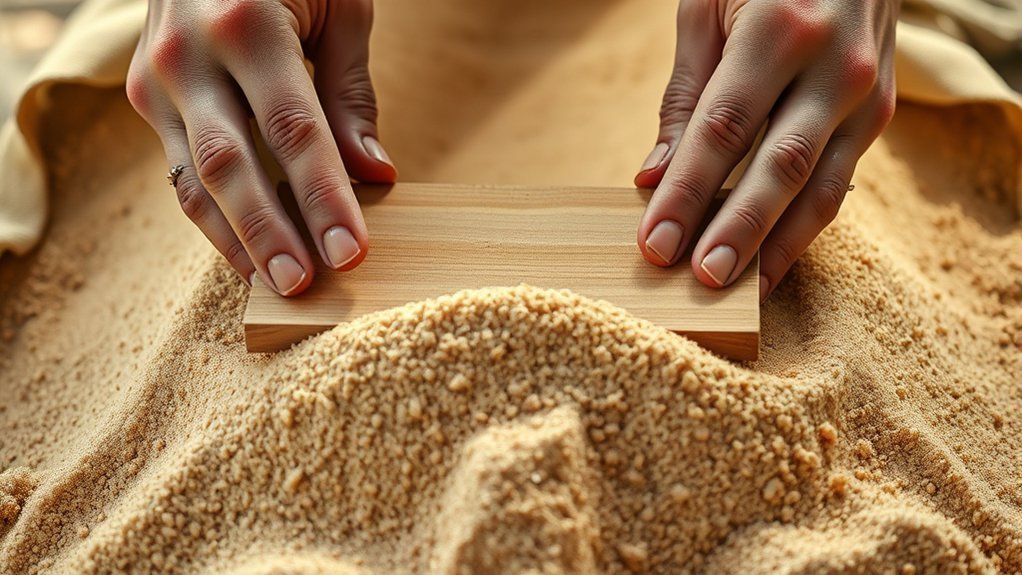 flat board compacting sand evenly