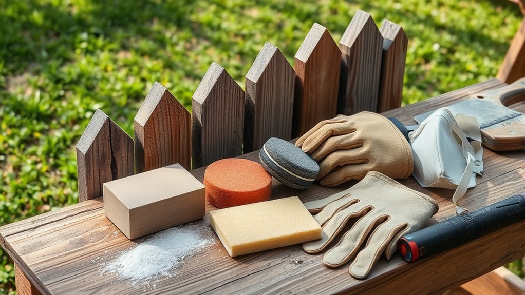 gather sandpaper tools ppe cloth