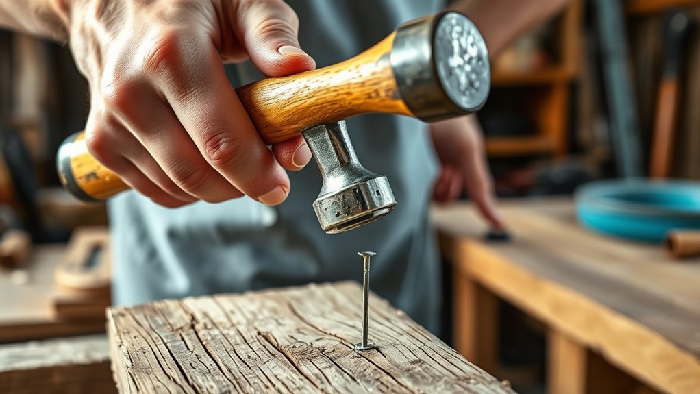 grip firm strike squarely avoid damage