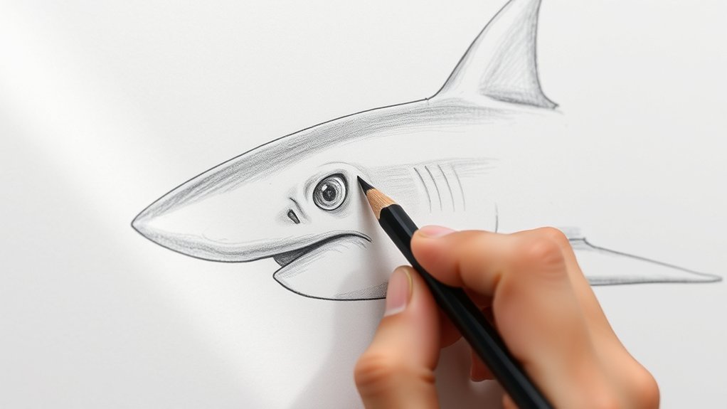 hammer shaped head symmetric eyes near edges