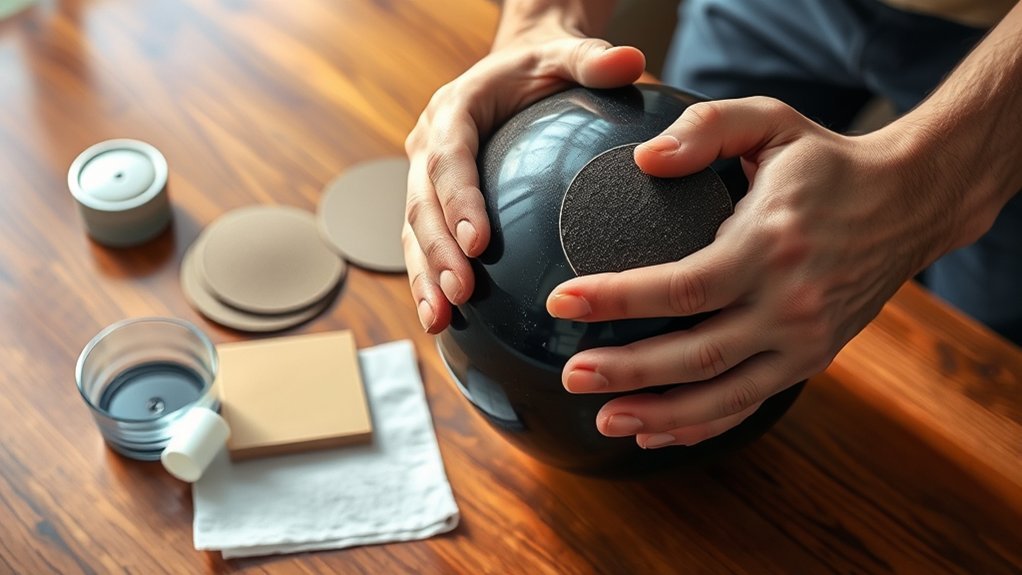 hand sanding bowling ball essentials