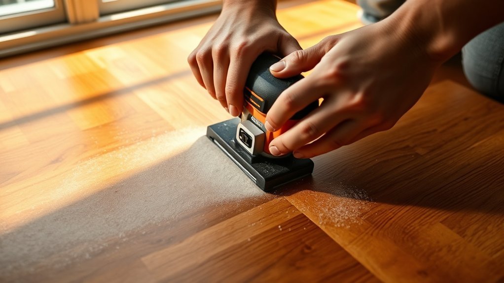 hand sanding edges precisely