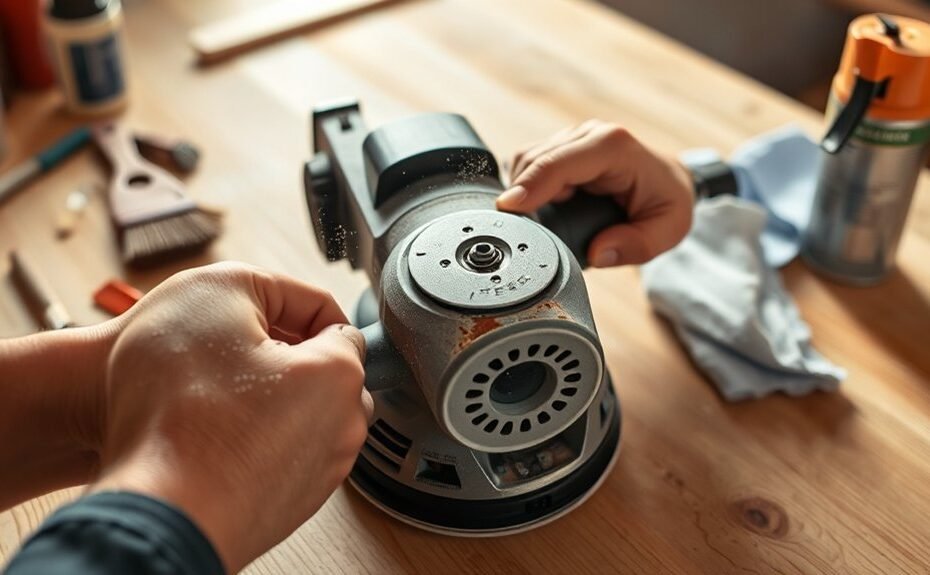 how to clean orbital sander