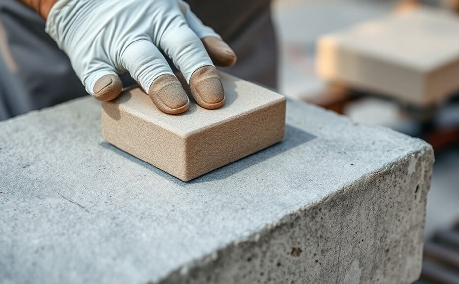 how to hand sand concrete