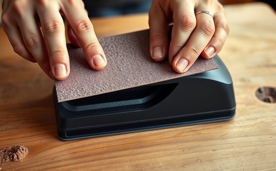 how to load sandpaper into palm sander