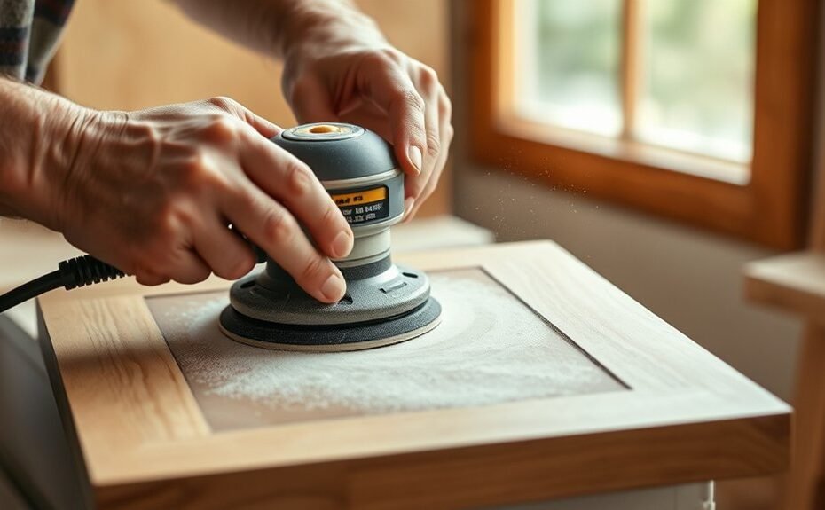 how to sand cabinets orbitally