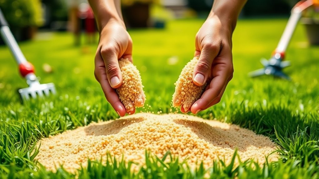 lawn sand combats moss nourishes