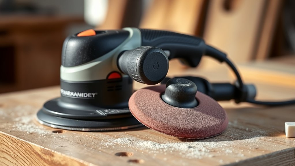 orbital sander creates smooth finish