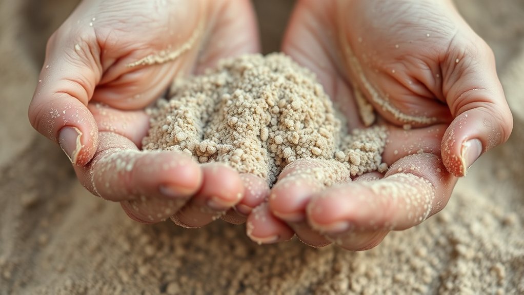 overhandling increases sand stickiness via compaction and oil transfer