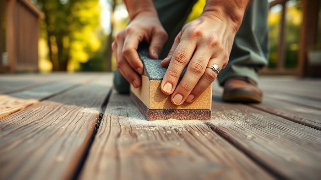 precise hand sanded deck finish