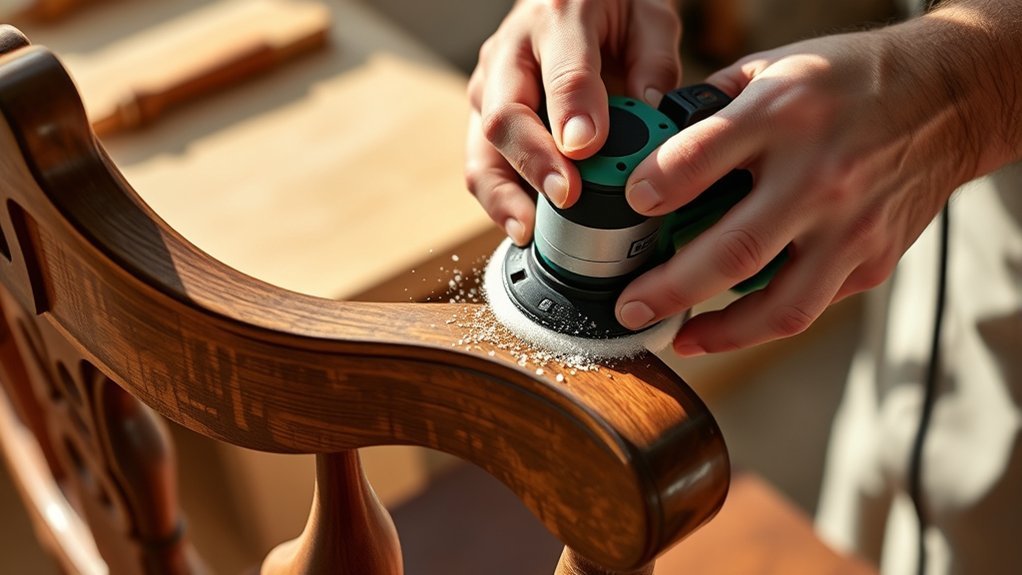 precision sanding in tight spaces with dust control