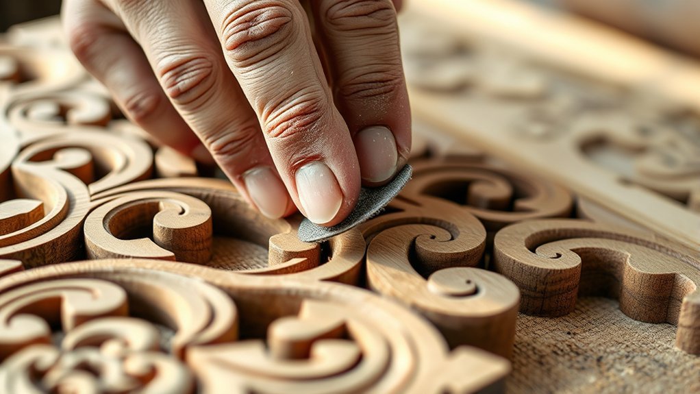 precision sanding of intricate details requires care