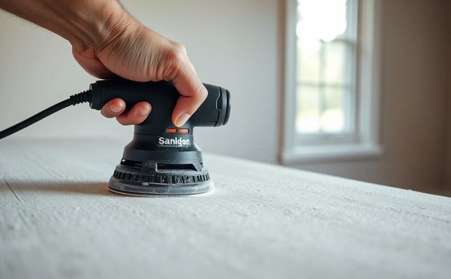 sanding drywall with electric sander