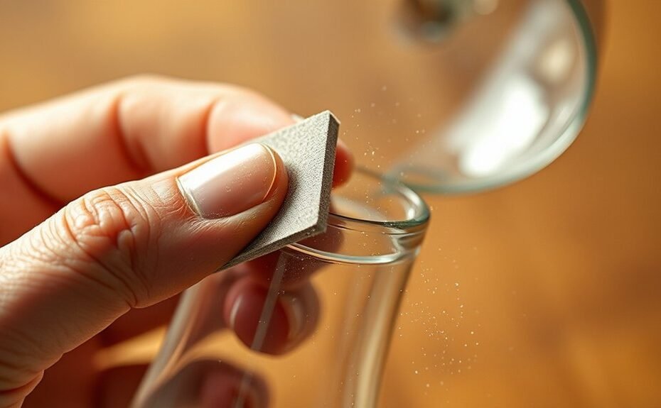 sanding glass by hand
