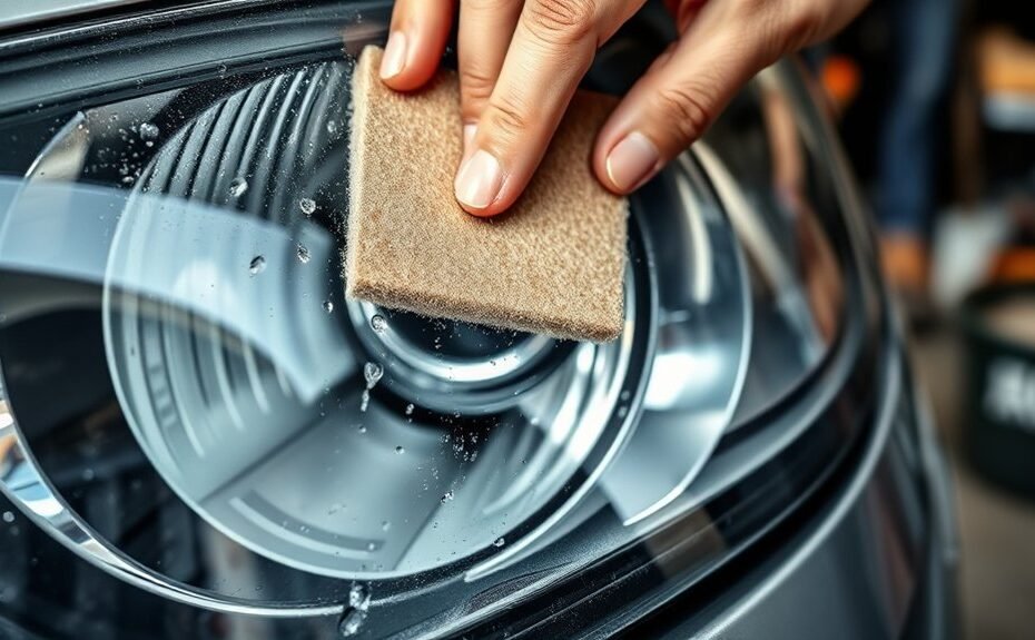 sanding headlights by hand