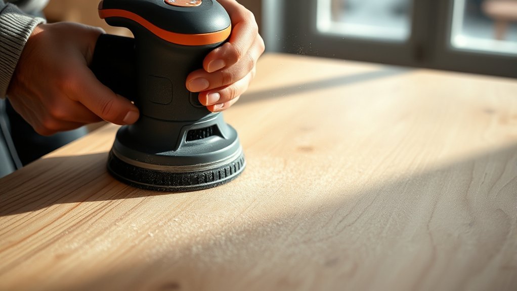 sanding table with grits follow through
