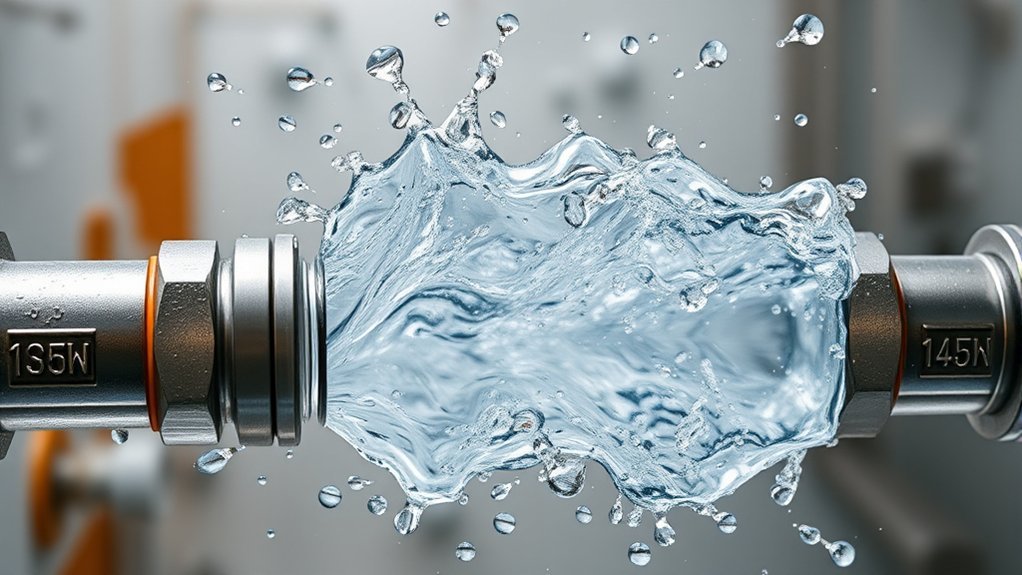 sudden pressure surge damages pipes