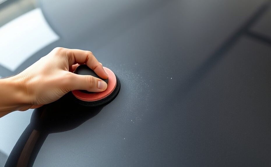 using palm sander on car